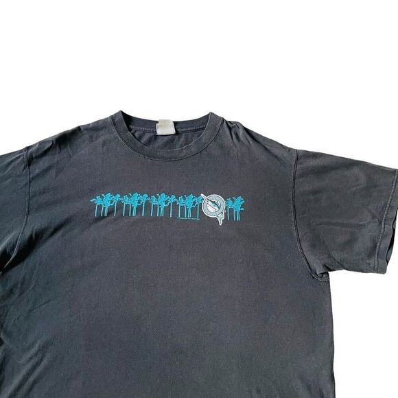 Vintage Florida Marlins Black MLB Tee T Shirt - Picture 2 of 6